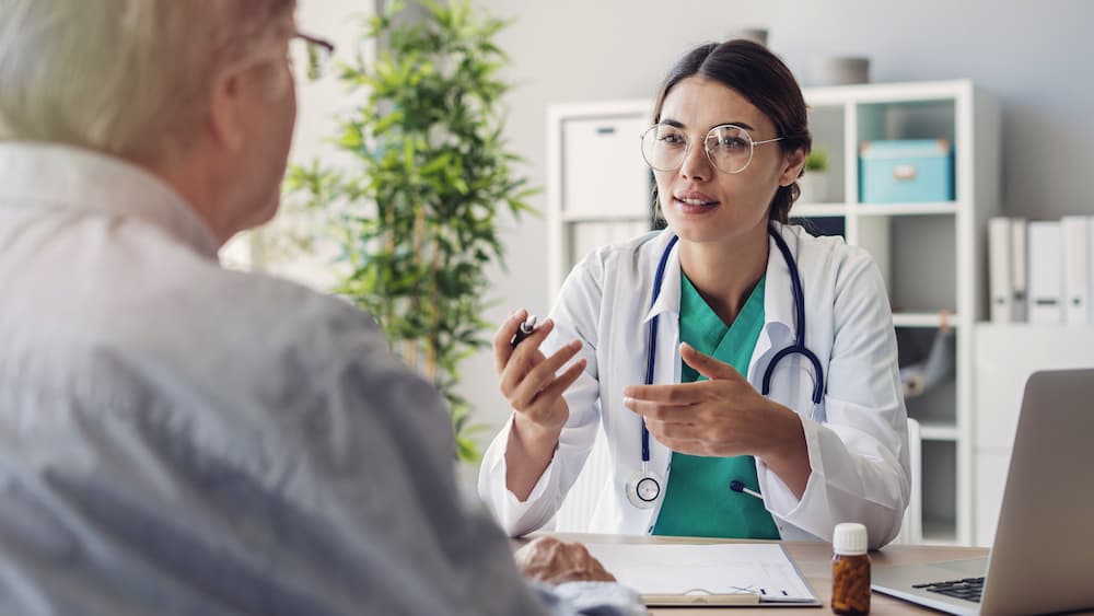 Doctor and patient discussing