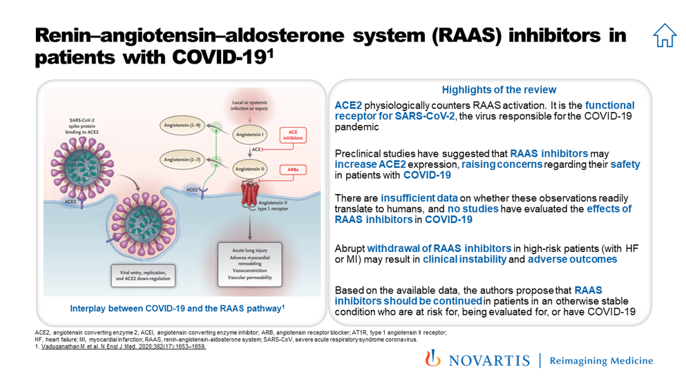 Renin–angiotensin–aldosterone system (RAAS) inhibitors in patients with COVID-19